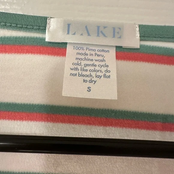 LAKE Pajama *Pink & Green* Striped Night Dress - Picture 4 of 5